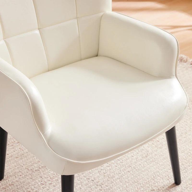 HUIMO High-back Accent Chair Modern Wing Back Chair-Faux Leather