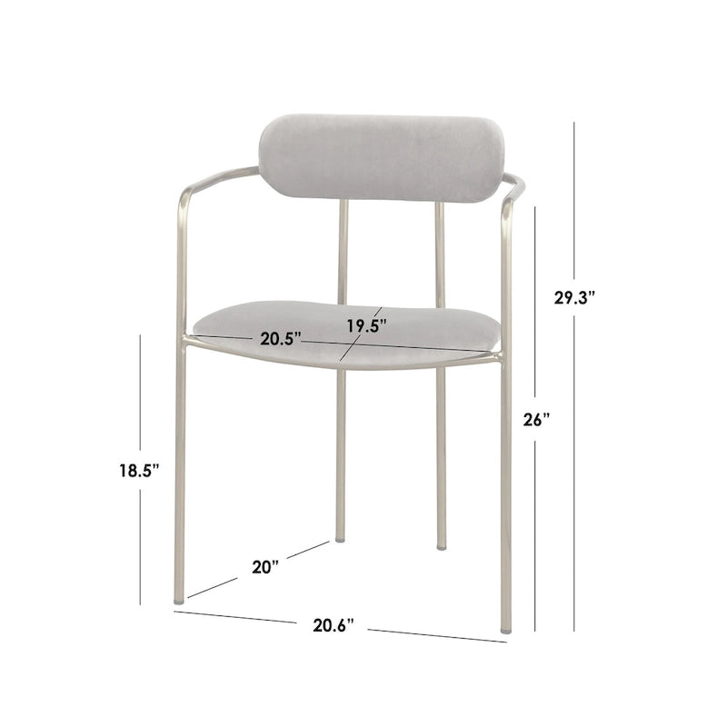 Simple Living Retro Velvet Dining Arm Chair (Set of 2)