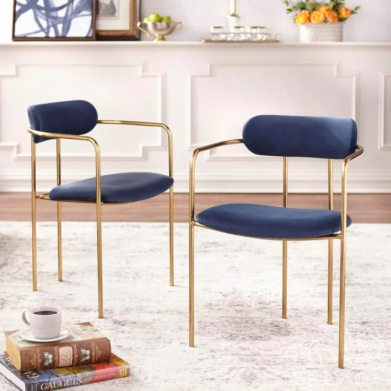 Simple Living Retro Velvet Dining Arm Chair (Set of 2)