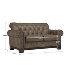 Greenwich Tufted Rolled Arm Nailhead Chesterfield Loveseat by iNSPIRE Q Artisan