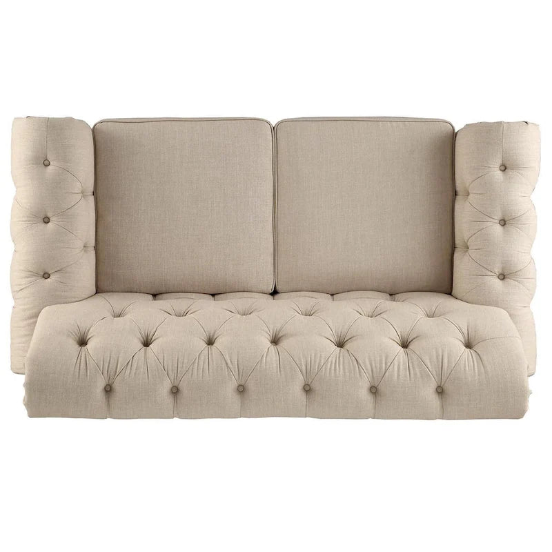 Greenwich Tufted Rolled Arm Nailhead Chesterfield Loveseat by iNSPIRE Q Artisan