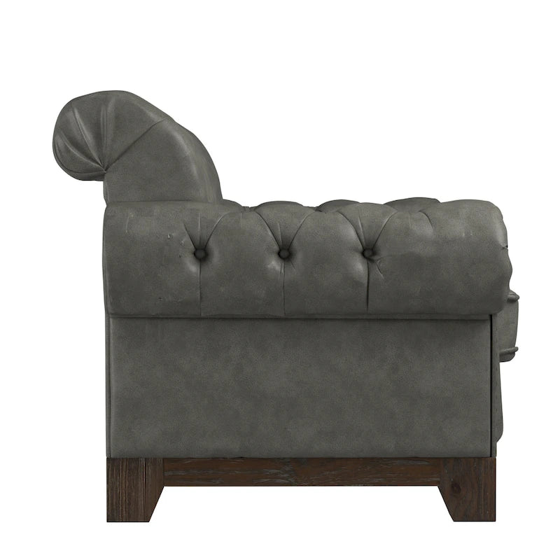 Greenwich Tufted Rolled Arm Nailhead Chesterfield Loveseat by iNSPIRE Q Artisan