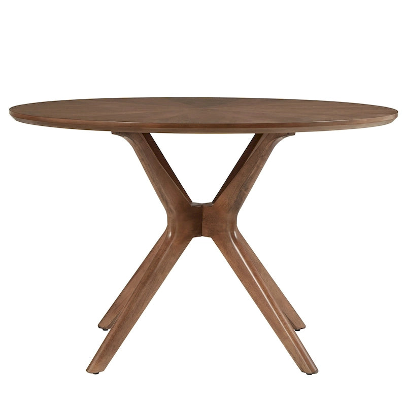 Nadine Mid-Century Dark Walnut Finish Round Dining Table by iNSPIRE Q Modern