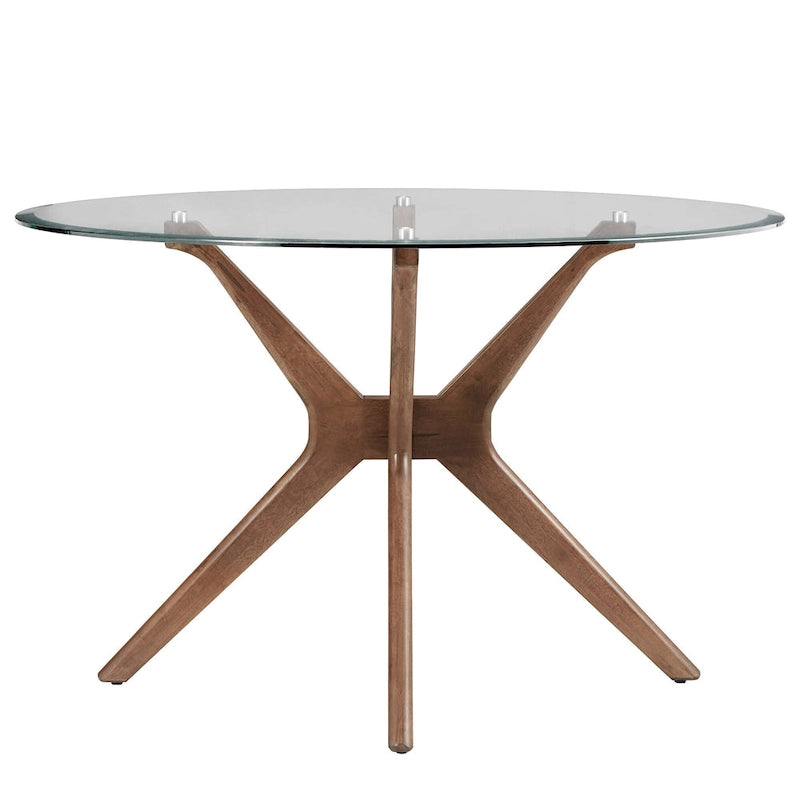 Nadine Mid-Century Dark Walnut Finish Round Dining Table by iNSPIRE Q Modern