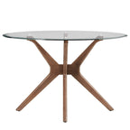Nadine Mid-Century Dark Walnut Finish Round Dining Table by iNSPIRE Q Modern