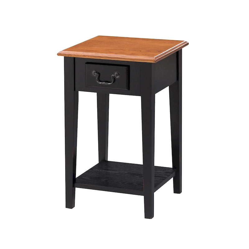 Leick Home One Drawer Square Side Table with Shelf
