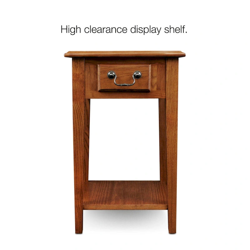 Leick Home One Drawer Square Side Table with Shelf