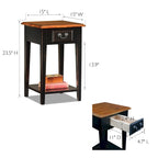 Leick Home One Drawer Square Side Table with Shelf