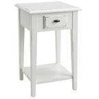 Leick Home One Drawer Square Side Table with Shelf