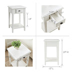 Leick Home One Drawer Square Side Table with Shelf