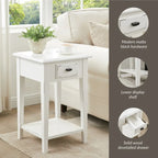 Leick Home One Drawer Square Side Table with Shelf
