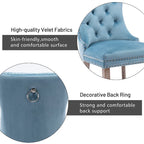 Velvet Modern Dining Chairs Set of 2, Upholstered Dining Side Chairs with Wood Legs, Nailhead Trim, Modern Dining Chairs - N/A