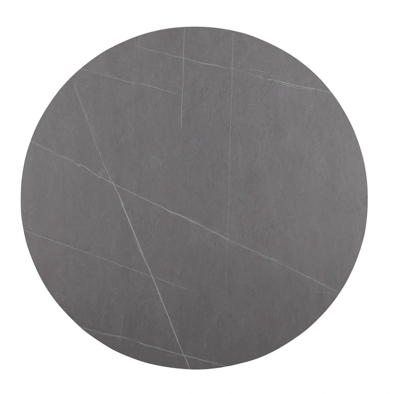 Morden Fort Modern Round Dining Table with Gold Metal Bottom