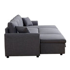 U-Shape Pull-out Sleeper Sectional Sofa with Double Storage Spaces