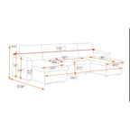 U-Shape Pull-out Sleeper Sectional Sofa with Double Storage Spaces