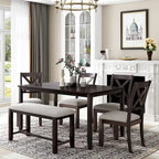 Nestfair 6-Piece Kitchen Dining Table Set with 4 Dining Chairs