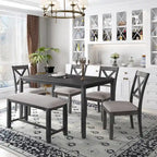 Nestfair 6-Piece Kitchen Dining Table Set with 4 Dining Chairs