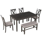 Nestfair 6-Piece Kitchen Dining Table Set with 4 Dining Chairs