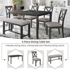 Nestfair 6-Piece Kitchen Dining Table Set with 4 Dining Chairs