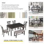 Nestfair 6-Piece Kitchen Dining Table Set with 4 Dining Chairs
