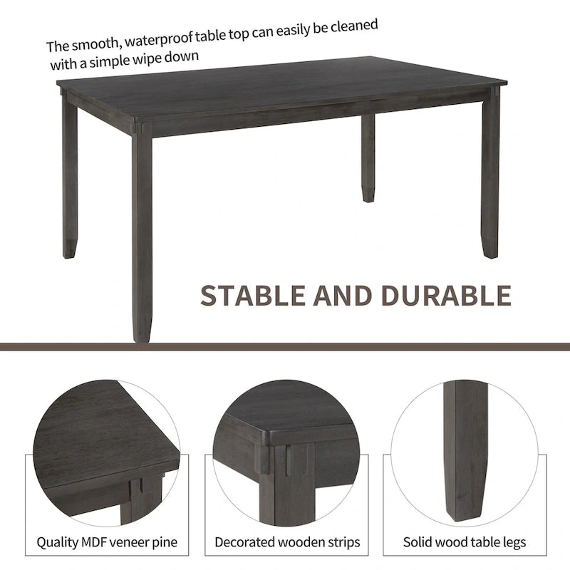 Nestfair 6-Piece Kitchen Dining Table Set with 4 Dining Chairs