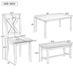 Nestfair 6-Piece Kitchen Dining Table Set with 4 Dining Chairs