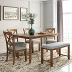 Nestfair 6-Piece Kitchen Dining Table Set with 4 Dining Chairs