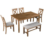 Nestfair 6-Piece Kitchen Dining Table Set with 4 Dining Chairs
