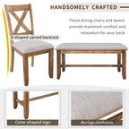 Nestfair 6-Piece Kitchen Dining Table Set with 4 Dining Chairs