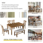 Nestfair 6-Piece Kitchen Dining Table Set with 4 Dining Chairs