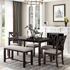 Nestfair 6-Piece Kitchen Dining Table Set with 4 Dining Chairs