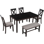 Nestfair 6-Piece Kitchen Dining Table Set with 4 Dining Chairs