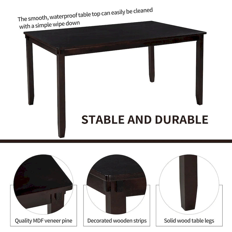 Nestfair 6-Piece Kitchen Dining Table Set with 4 Dining Chairs