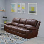 Vanity Art Bonded Leather 3-Seat Recliner Loveseat Manual Reclining Couch for Small Living Room Sofa Set- (Black/Brown) - N/A