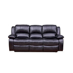 Vanity Art Bonded Leather 3-Seat Recliner Loveseat Manual Reclining Couch for Small Living Room Sofa Set- (Black/Brown) - N/A