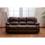 Vanity Art Bonded Leather 3-Seat Recliner Loveseat Manual Reclining Couch for Small Living Room Sofa Set- (Black/Brown) - N/A