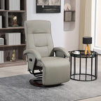 HOMCOM PU Recliner with Footrest, Lounge Chair with 135 Adjustable Backrest, Swivel Wood Base