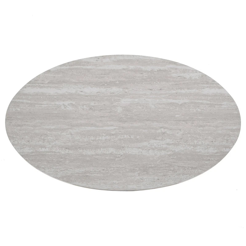 Vittoria Champagne Gold Table Set or Coffee Table with White Faux Marble Top by iNSPIRE Q Bold