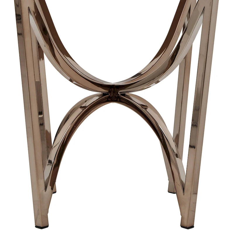 Vittoria Champagne Gold Table Set or Coffee Table with White Faux Marble Top by iNSPIRE Q Bold