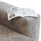 142 L-shape Oversized Corduroy Sectional Sofa Classic Deep Couch with Ottoman