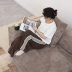 142 L-shape Oversized Corduroy Sectional Sofa Classic Deep Couch with Ottoman