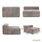 142 L-shape Oversized Corduroy Sectional Sofa Classic Deep Couch with Ottoman