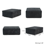 142 L-shape Oversized Corduroy Sectional Sofa Classic Deep Couch with Ottoman