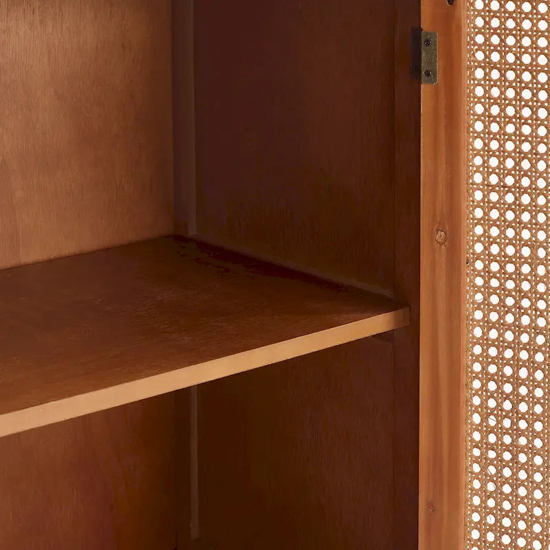 Art Leon Woven Rattan Wicker Doors Accent Cabinet Sideboards