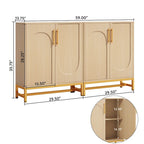 Sideboard Buffet Cabinet with Storage, Modern 4 Doors Buffets with Adjustable Shelf for Living Room Kitchen Dining Room Hallway