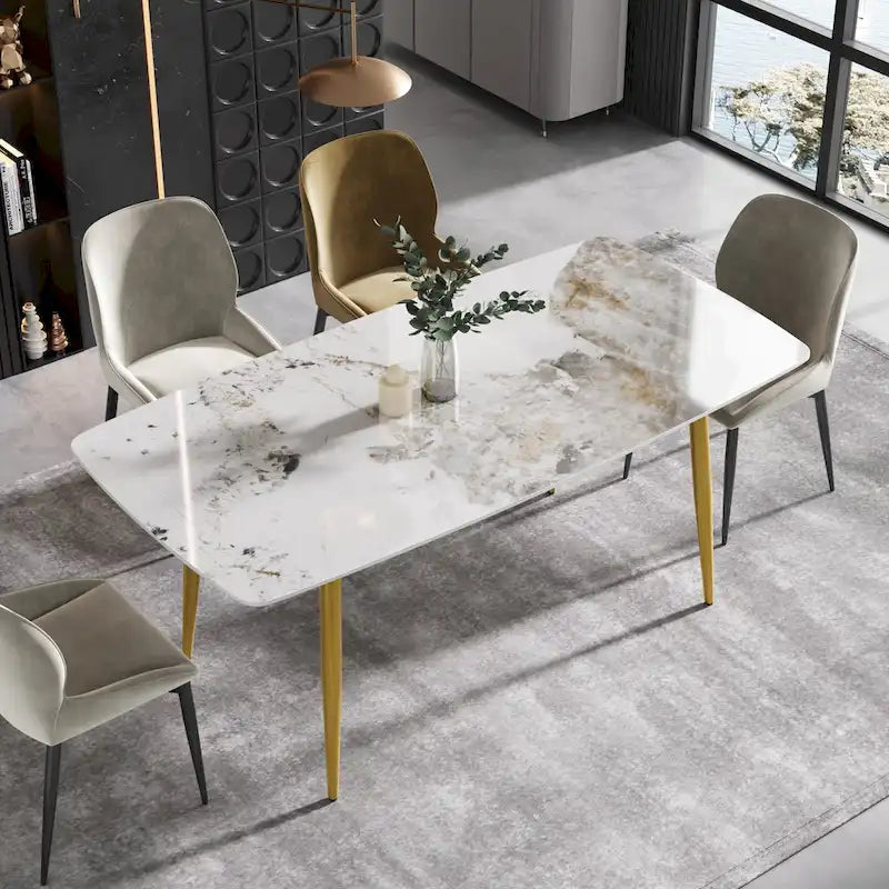 71 Modern Rectangular Sintered Stone Dining Table for 8