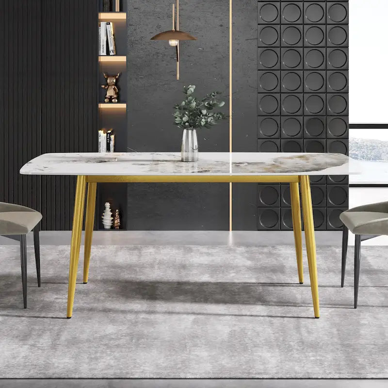 71 Modern Rectangular Sintered Stone Dining Table for 8