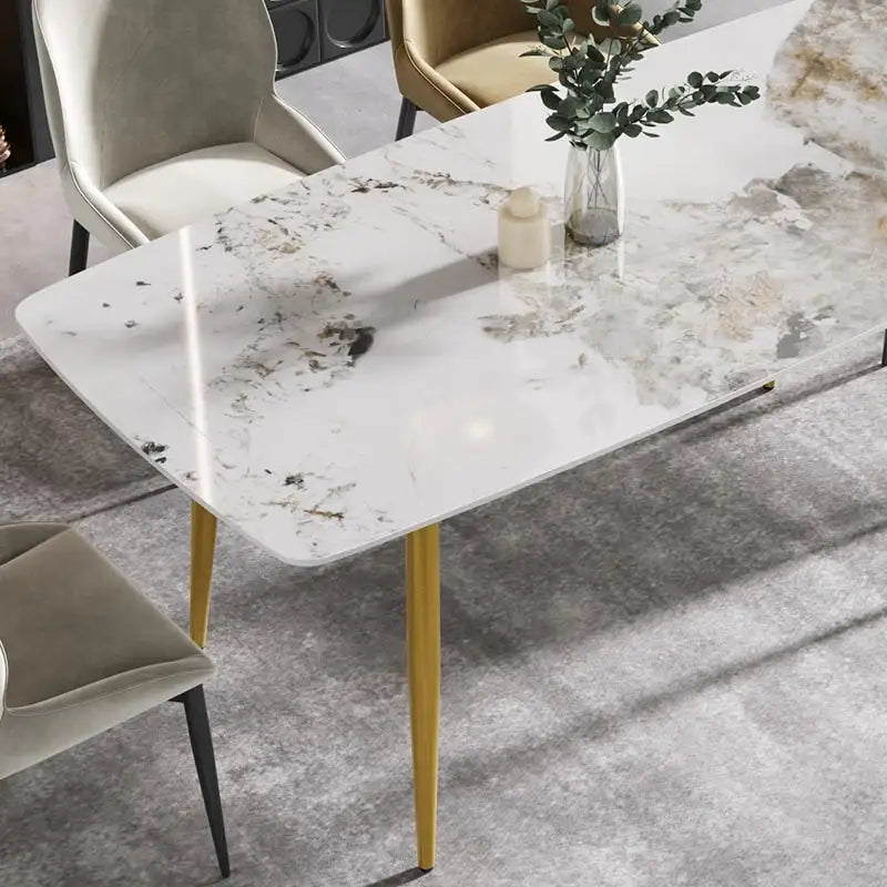 71 Modern Rectangular Sintered Stone Dining Table for 8