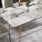 71 Modern Rectangular Sintered Stone Dining Table for 8