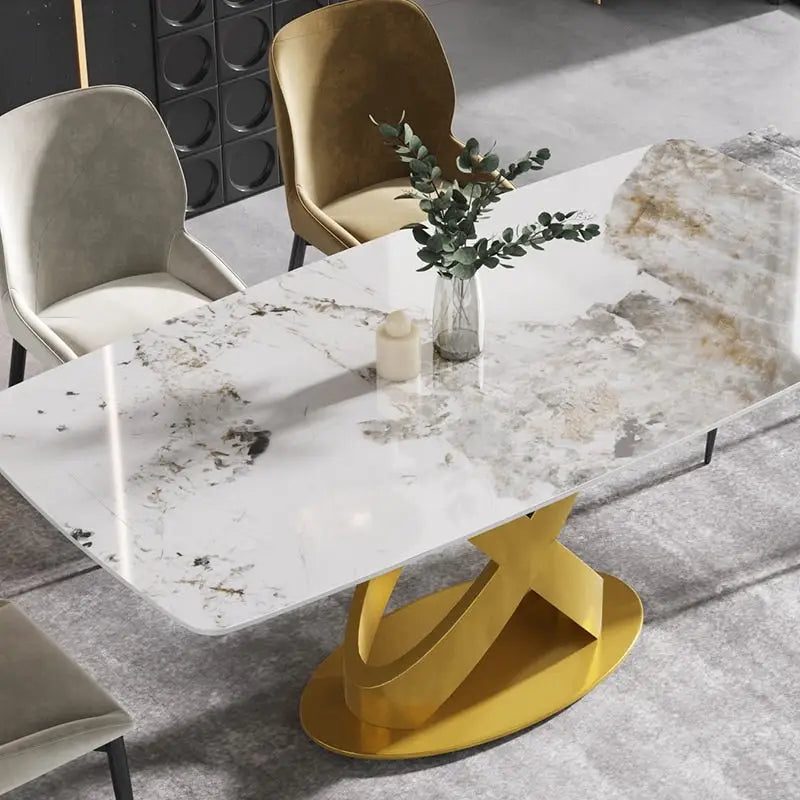 71 Modern Rectangular Sintered Stone Dining Table for 8